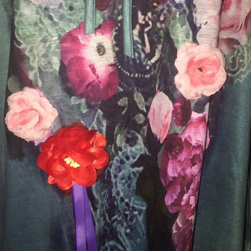 MissLook NWT Embellished Boho Chic Tunic Top P L - Picture 3 of 13